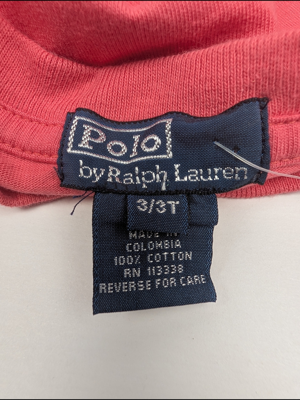 NWT Polo by Ralph Lauren Boys Long-Sleeve Pocket Tee - Salmon 3/3T - Picture 2 of 3